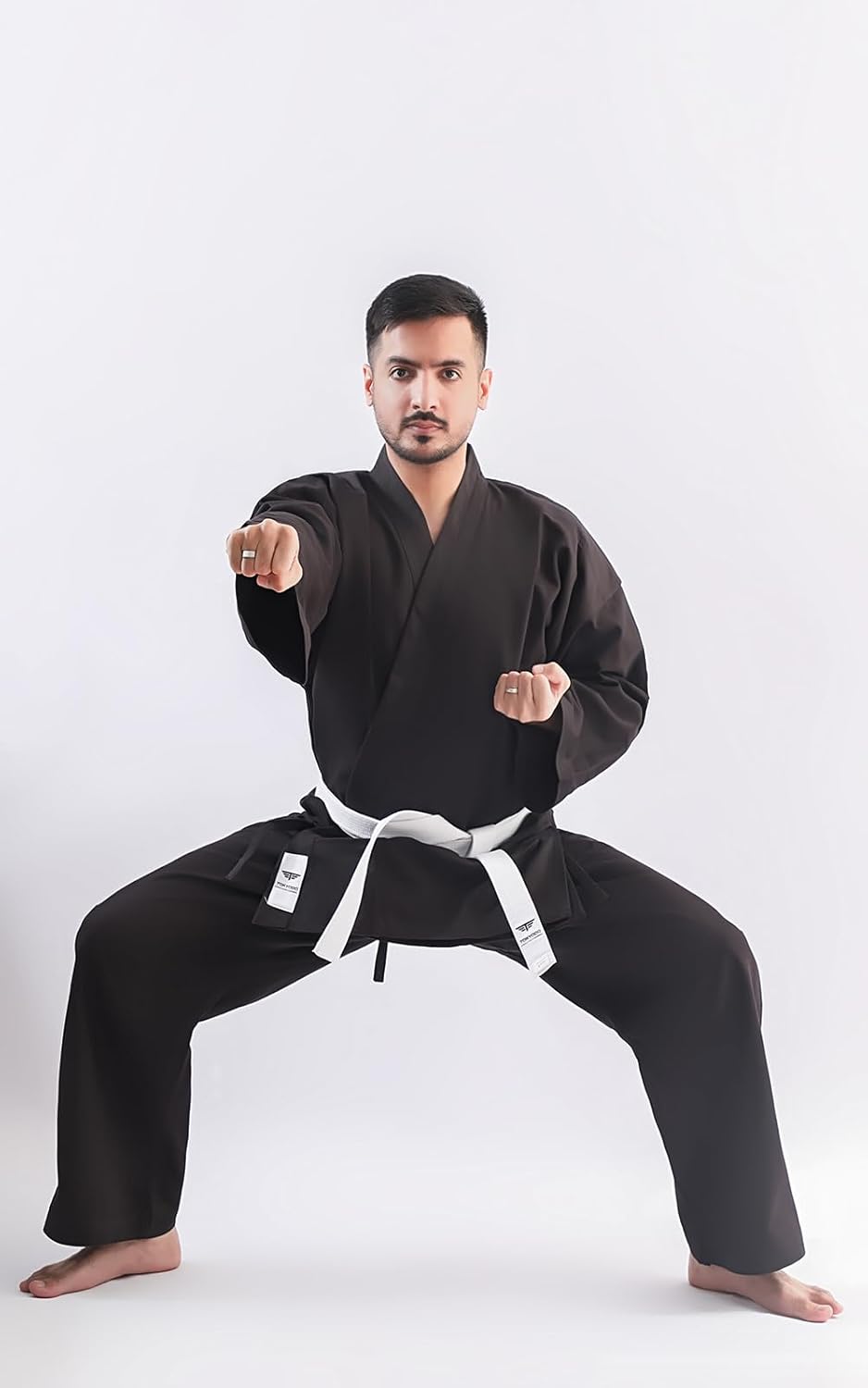 TOKYODO Karate Uniform for kids (Black), Lightweight karate gi for Adults and Kids, Unisex with White Belt