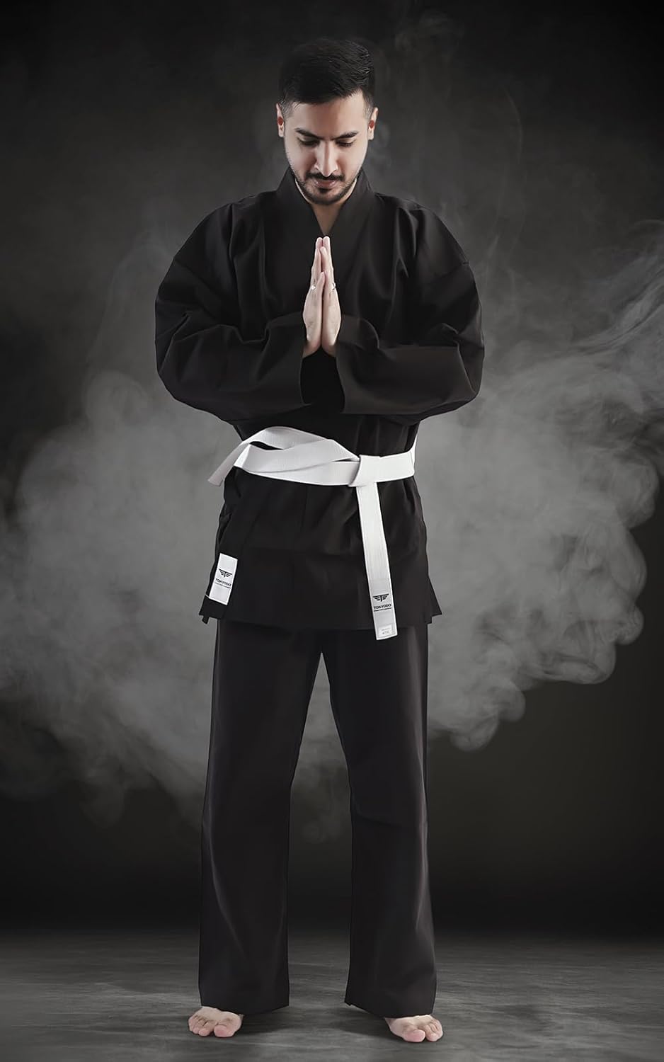 TOKYODO Karate Uniform for kids (Black), Lightweight karate gi for Adults and Kids, Unisex with White Belt