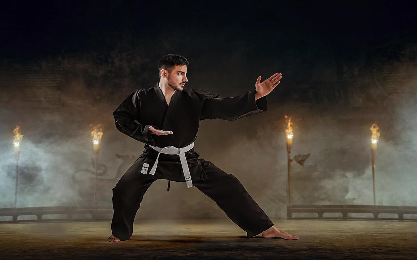 TOKYODO Karate Uniform for kids (Black), Lightweight karate gi for Adults and Kids, Unisex with White Belt