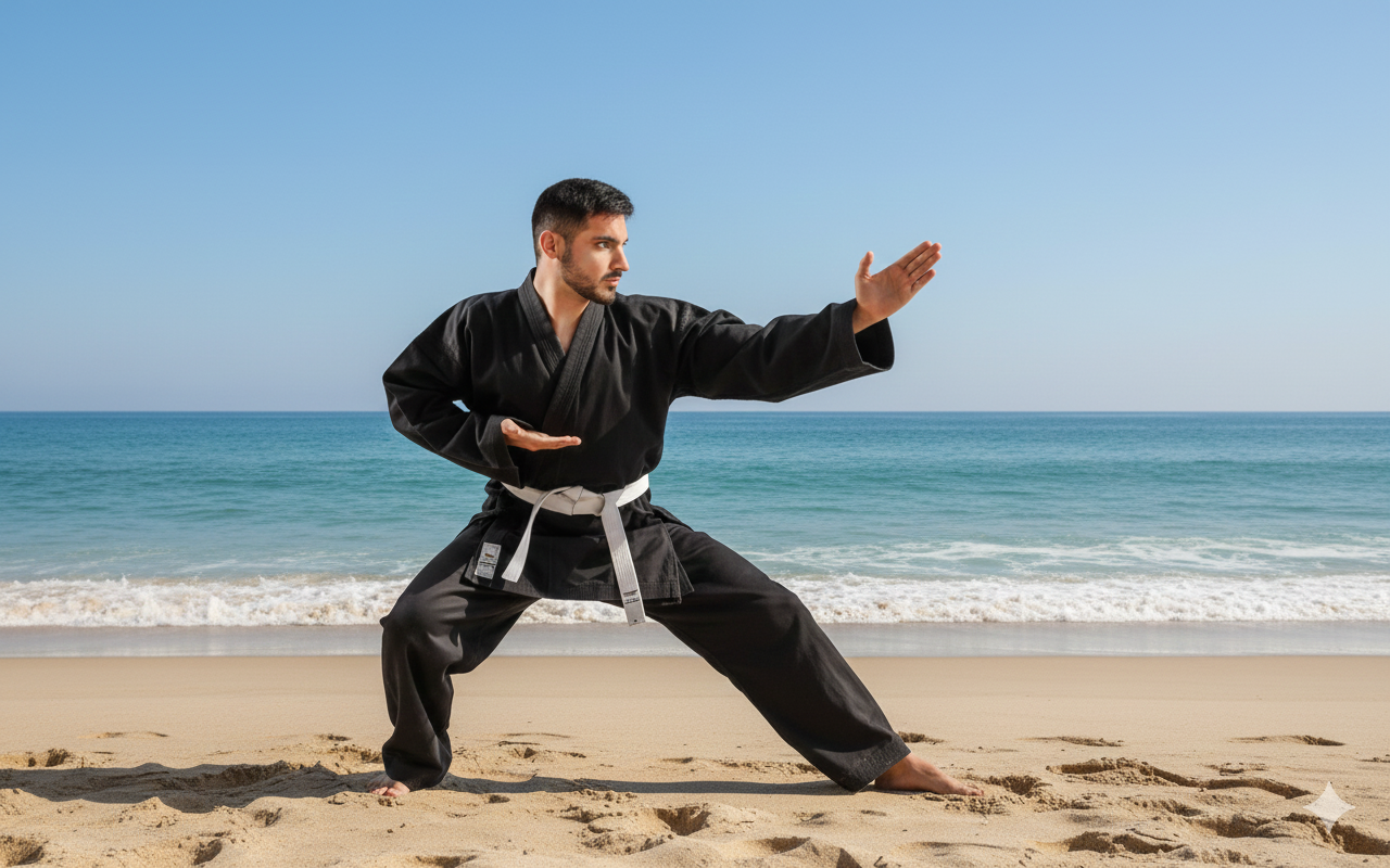 TOKYODO Karate Uniform for kids (Black), Lightweight karate gi for Adults and Kids, Unisex with White Belt